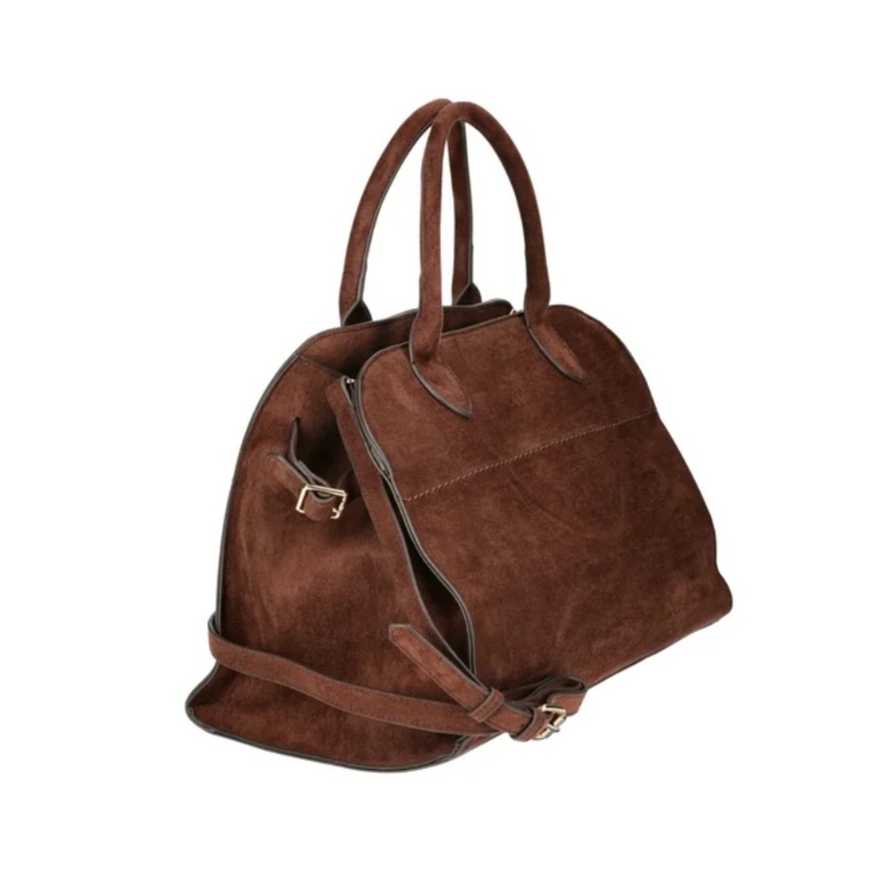 NWT Faux Suede Satchel Tote - Brown